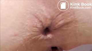 Nice view of a girl asshole while she is shitting a very big load