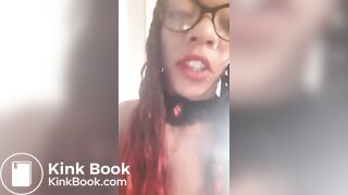 Ebony girl poops dildos and smears