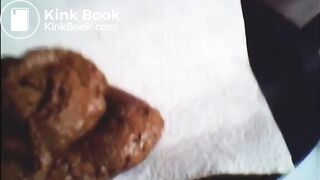 Big hairy mature woman shitting and showing us