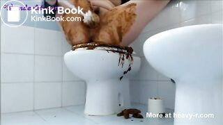 Shit on the toilet seat and smeared shit on the face