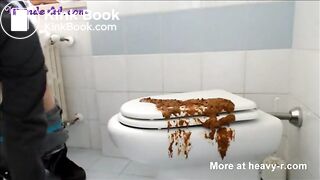 Shit on the toilet seat and smeared shit on the face