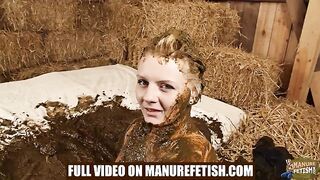 City Girl Emily Manure Spa Teaser - playing in cowshit