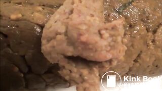 Tegan's anus expands to release a beautiful thick log