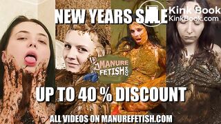 ManureFetish New Year Sale - 40 % of all of our cowshit covered girls