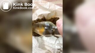 Glass dildo and poop