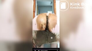 British blonde smears shit