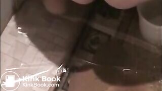 Mature wife is doing a lot of liquid shit on the floor