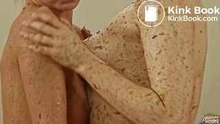 Horse Dung Lesbian - two girls love fucking covered in horse shit