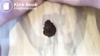 Blonde British shits on floor and scoops up