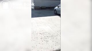 Big poop on the floor of a hospital toilet