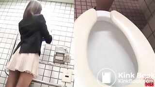 Japanese girl pushes shit out