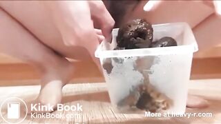 Girl shits smears and eats
