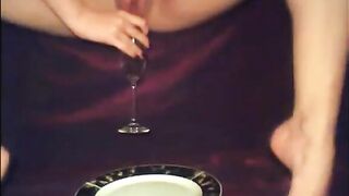 Woman is preparing dinner with shit and piss