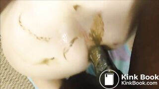 Interracial anal fucking with shit