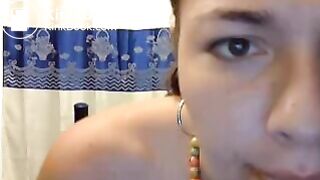 Very big tits latina shitting on cam and eat it