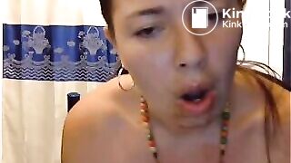 Very big tits latina shitting on cam and eat it