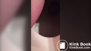 Sweet redhead girl shitting in the toilet