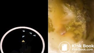 Sexy ebony pooping