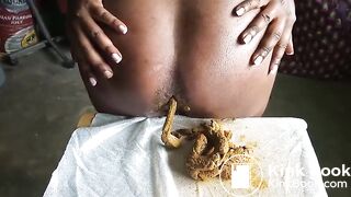 Pooping on her sewing