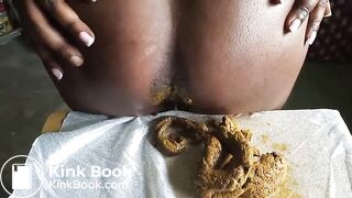 Pooping on her sewing