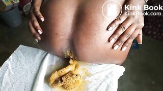 Pooping on her sewing