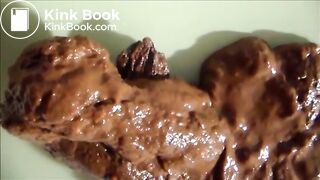 Woman shitting a lot of diarrhea closeup in hd and we can see her pulsating asshole