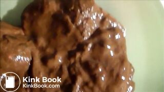 Woman shitting a lot of diarrhea closeup in hd and we can see her pulsating asshole