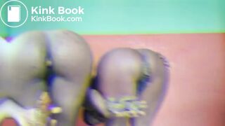 Two ebony scat eat