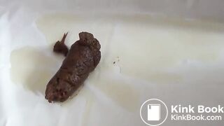 German lady poops a fat sausage