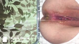 Soft creamy shit on a portable toilet