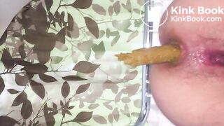 Soft creamy shit on a portable toilet