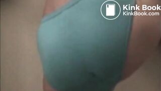 Girl shitting on her blue panty