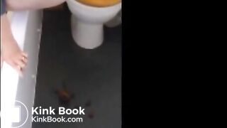 Hot girl shitting on the bathroom floor