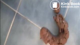 Dirty girl shitting on the floor