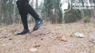 Huge poop in the pine woods