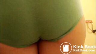 Girl shitting on her green panty