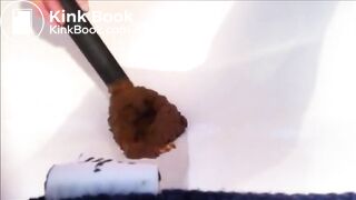 MILF shitting masturbating asshole and eating shit