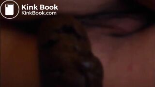 Woman lying on bed and shitting