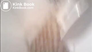 Beautiful blonde shitting in the toilet