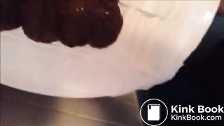 Woman shitting diarrhea closeup