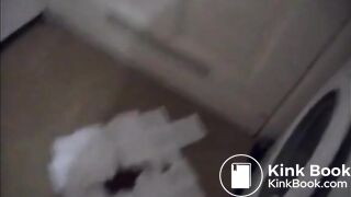 Hot butt milf shitting standing up