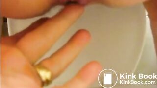 Fingering asshole making her shitting
