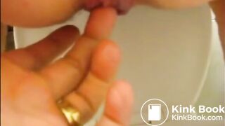Fingering asshole making her shitting