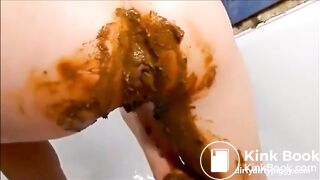 Girl shitting pissing and masturbating with dildo