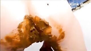 Girl shitting pissing and masturbating with dildo
