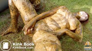 Masturbating in a bathtub full with cow shit