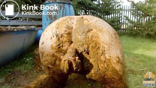 Masturbating in a bathtub full with cow shit