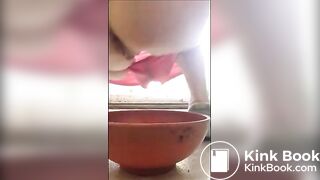 Woman non stop shitting in a mug