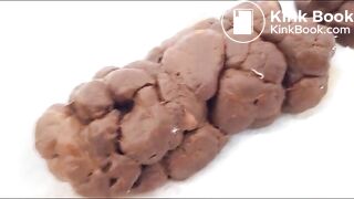 Pee and hard thick poop in the snow