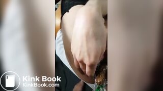Shit in vagina through piss-filled speculum then fucked in